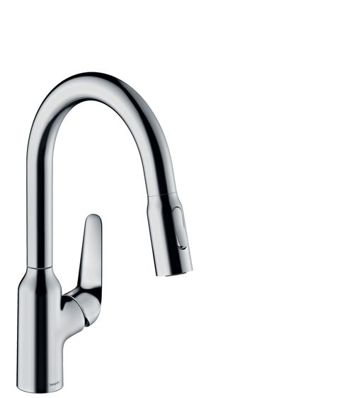 Hansgrohe-HG-Focus-M42-Einhebel-Kuechenmischer-180-Eco-Ausziehbrause-2jet-Chrom-71862000 gallery number 1